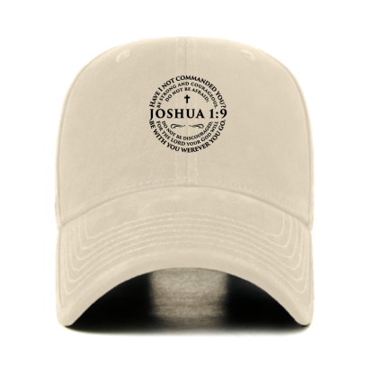 Joshua 1:9 Cross Christian Hats