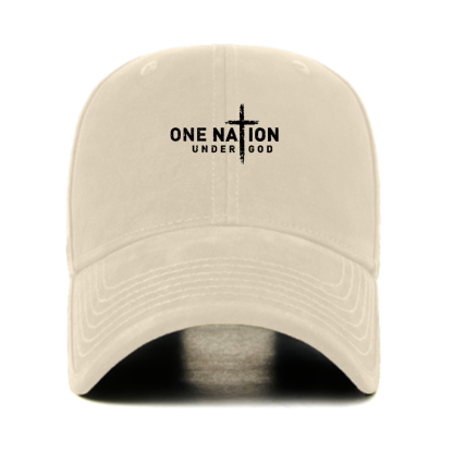 One Nation Under God Cross Christian Hats