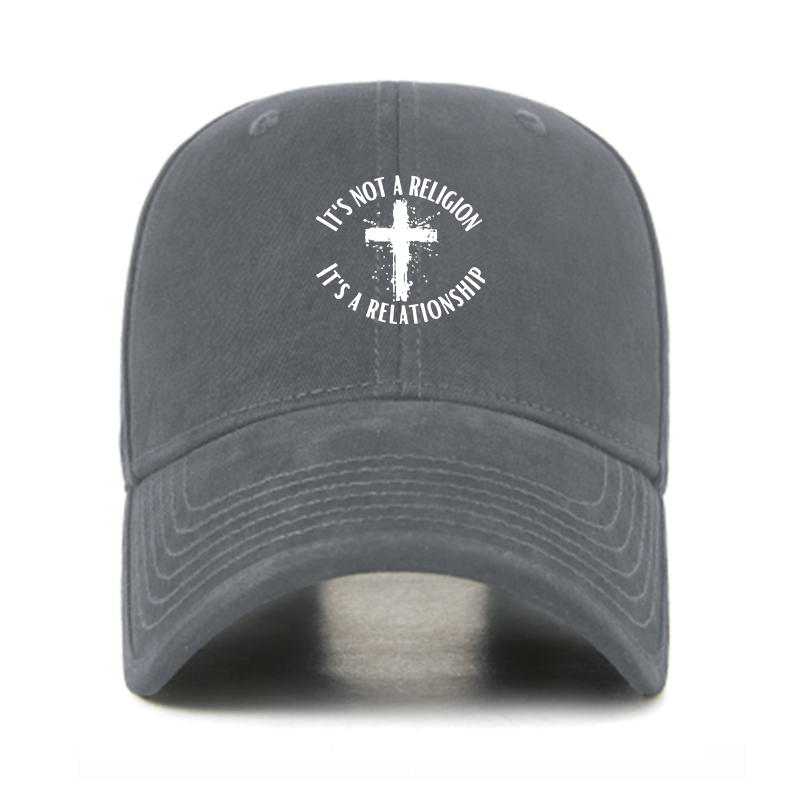 It's Not A Religion It's A Relationship Cross Christian Hats