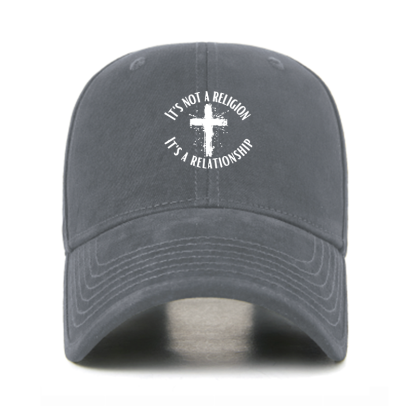 It's Not A Religion It's A Relationship Cross Christian Hats