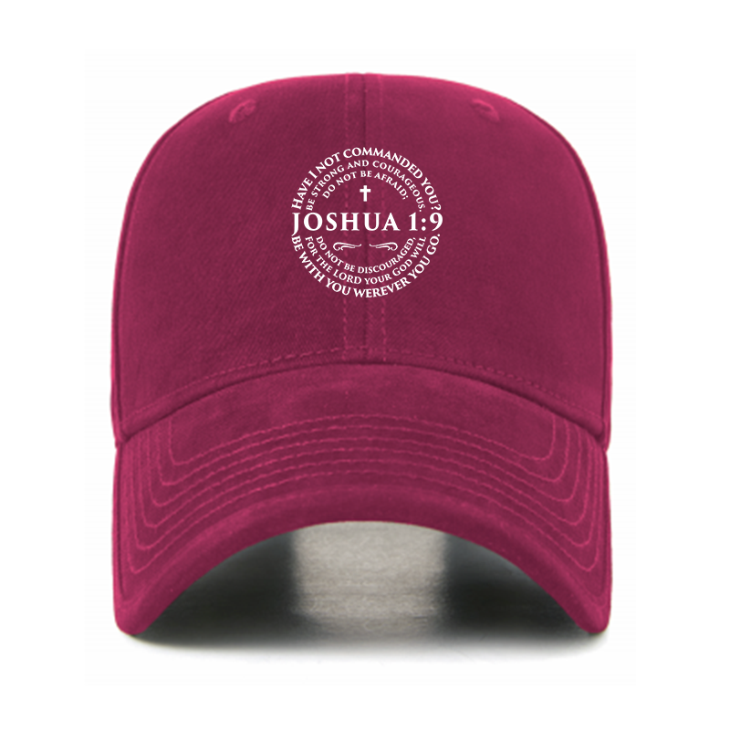 Joshua 1:9 Cross Christian Hats