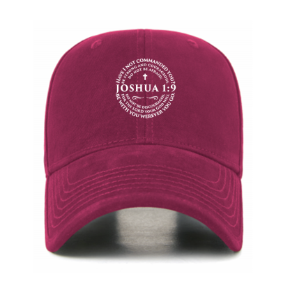 Joshua 1:9 Cross Christian Hats