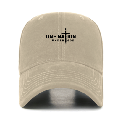 One Nation Under God Cross Christian Hats