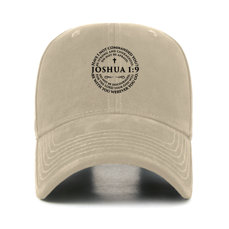 Joshua 1:9 Cross Christian Hats