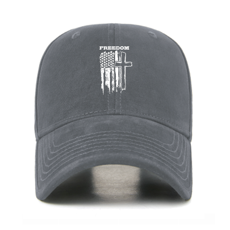 Freedom Cross Vertical Flag Christian Hats
