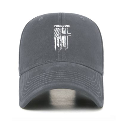 Freedom Cross Vertical Flag Christian Hats