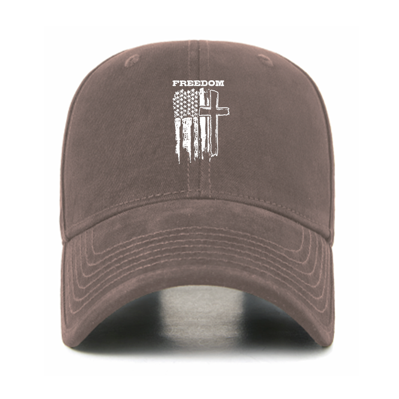 Freedom Cross Vertical Flag Christian Hats