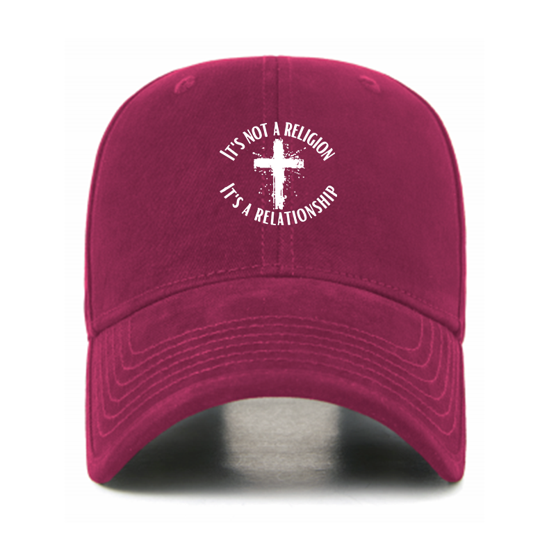 It's Not A Religion It's A Relationship Cross Christian Hats