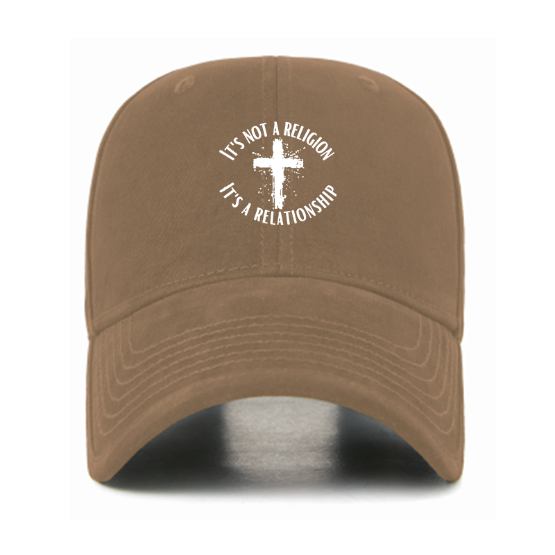 It's Not A Religion It's A Relationship Cross Christian Hats