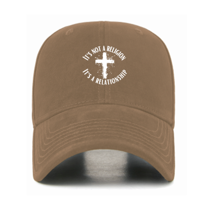 It's Not A Religion It's A Relationship Cross Christian Hats