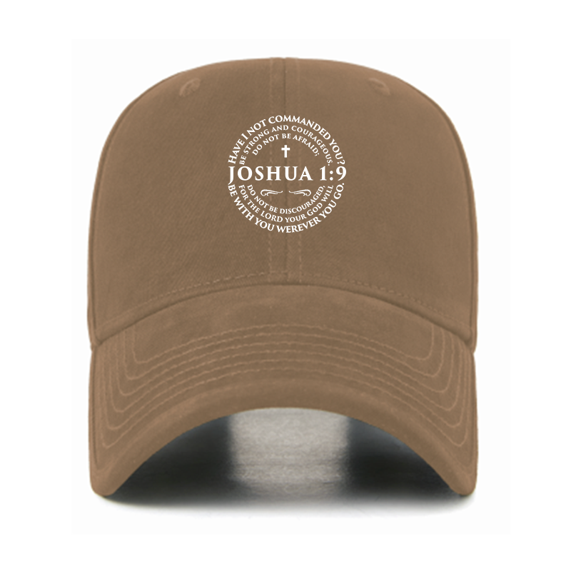 Joshua 1:9 Cross Christian Hats