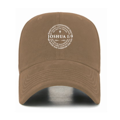 Joshua 1:9 Cross Christian Hats