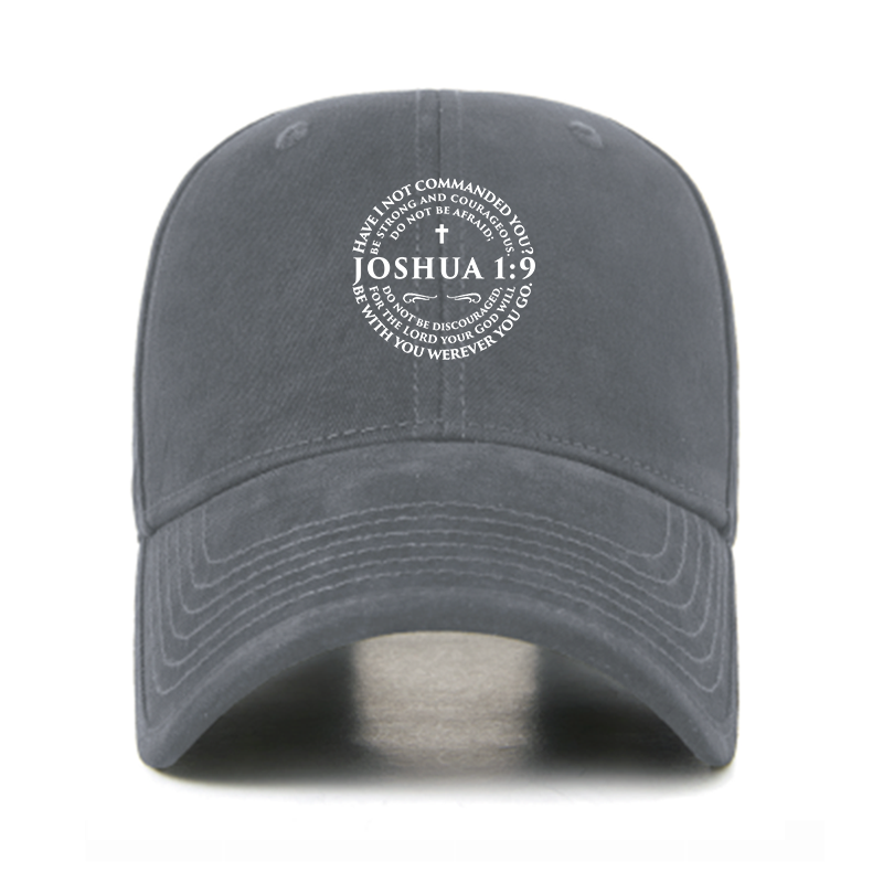 Joshua 1:9 Cross Christian Hats