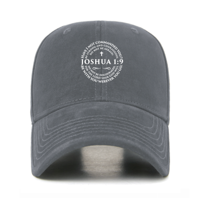 Joshua 1:9 Cross Christian Hats