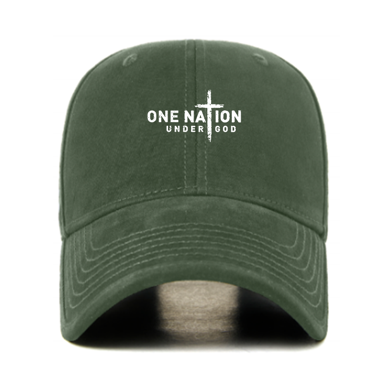 One Nation Under God Cross Christian Hats