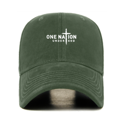 One Nation Under God Cross Christian Hats