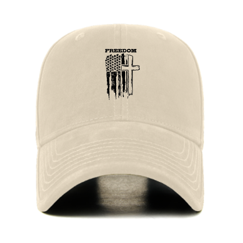 Freedom Cross Vertical Flag Christian Hats