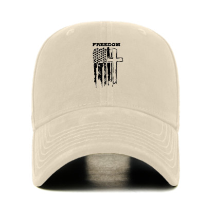 Freedom Cross Vertical Flag Christian Hats