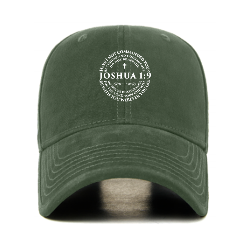 Joshua 1:9 Cross Christian Hats
