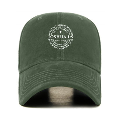 Joshua 1:9 Cross Christian Hats