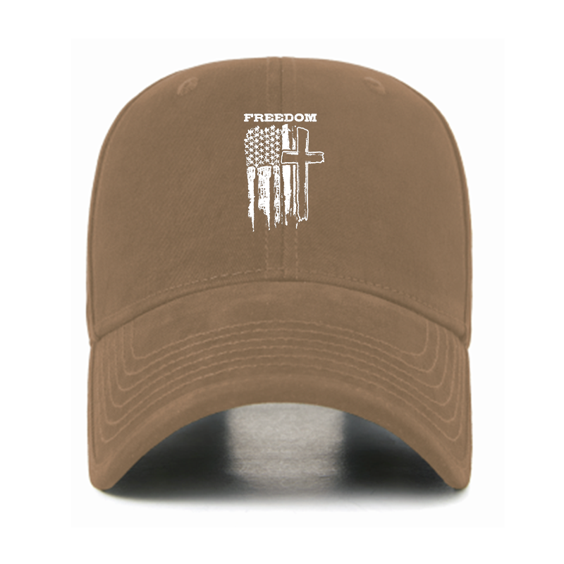 Freedom Cross Vertical Flag Christian Hats