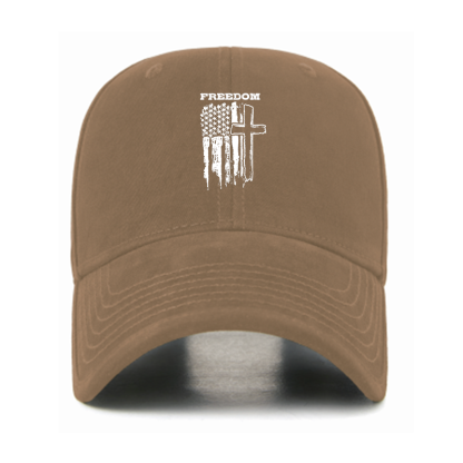 Freedom Cross Vertical Flag Christian Hats