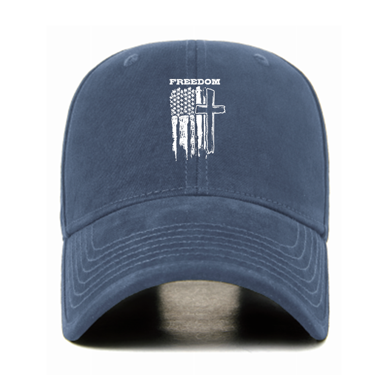 Freedom Cross Vertical Flag Christian Hats