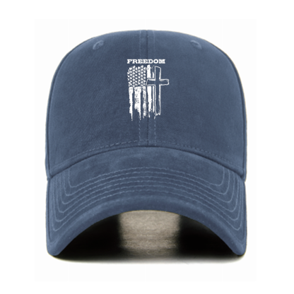Freedom Cross Vertical Flag Christian Hats