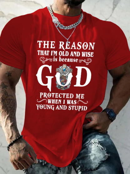 Casual Faith God Alphabet Printed Cotton T-shirt