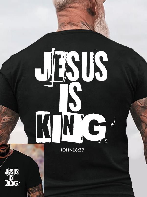 Man Of God Husband Dad Jesus God Christian Cotton T-Shirt