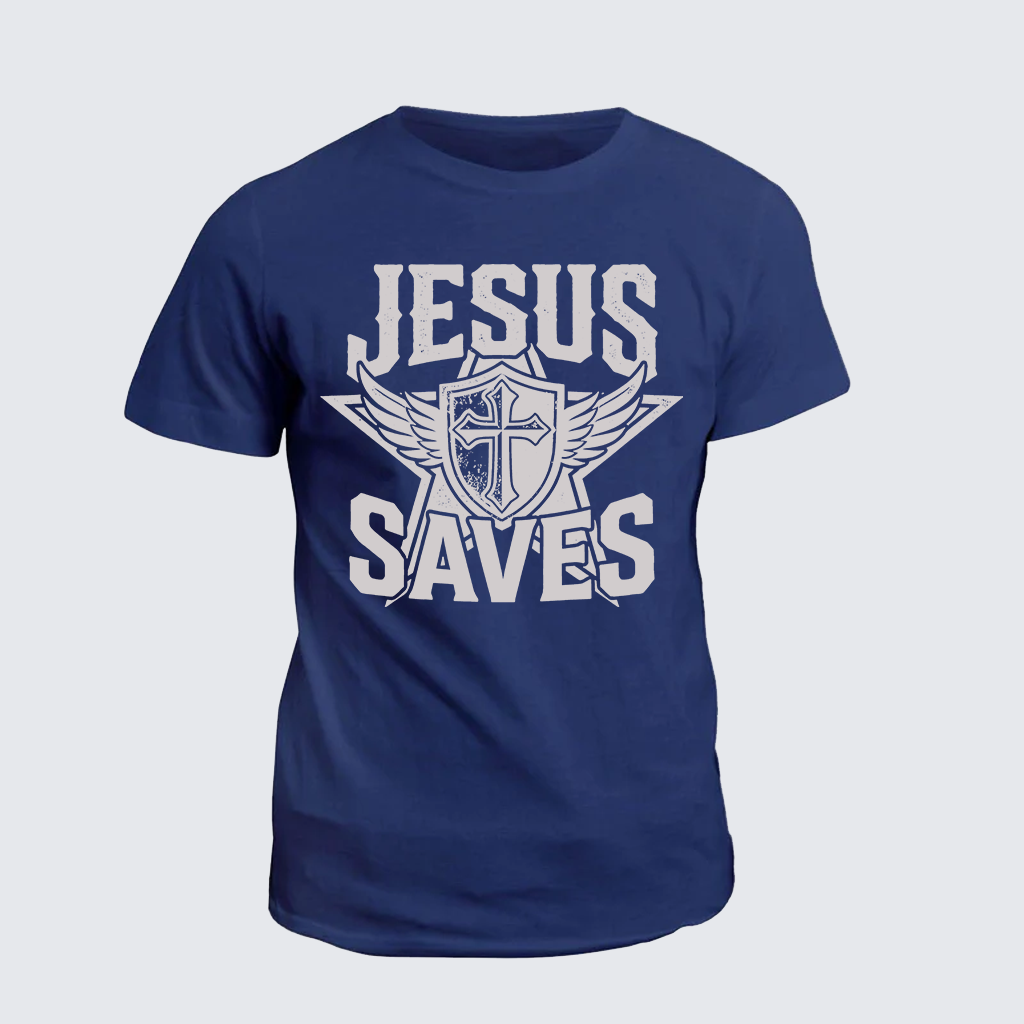 Jesus Saves Jesus God Christian Cotton T-Shirt
