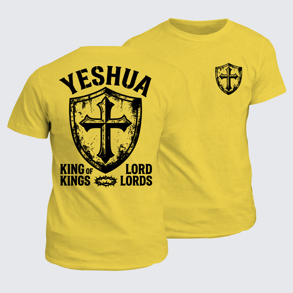 Yeshua King Of Kings Lord Of Lords Jesus God Christian Cotton T-Shirt