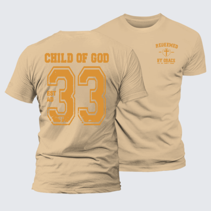 Redeemed By Grace Jesus God Christian Premium Mercerized Cotton Tee