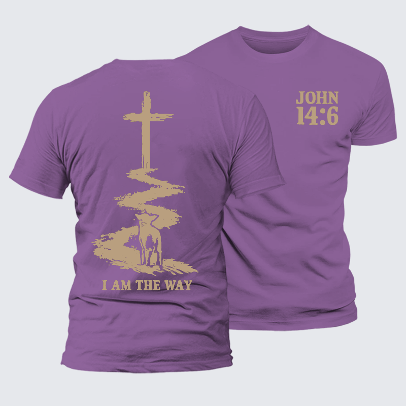 I Am The Way Jesus God Christian Premium Mercerized Cotton Tee