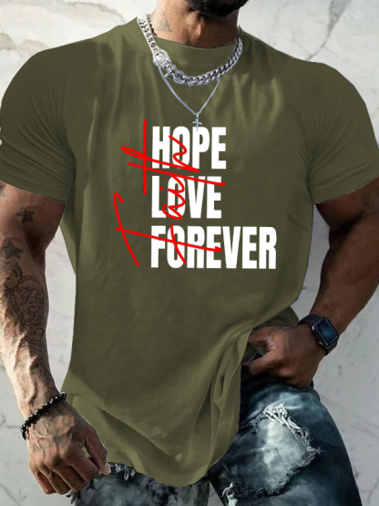 Faith Hope Love Forever Jesus God Christian Cotton T-Shirt