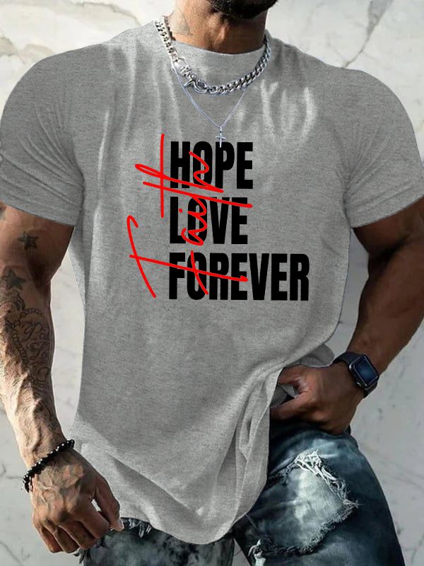 Faith Hope Love Forever Jesus God Christian Cotton T-Shirt
