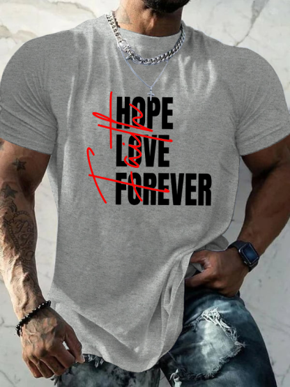 Faith Hope Love Forever Jesus God Christian Cotton T-Shirt