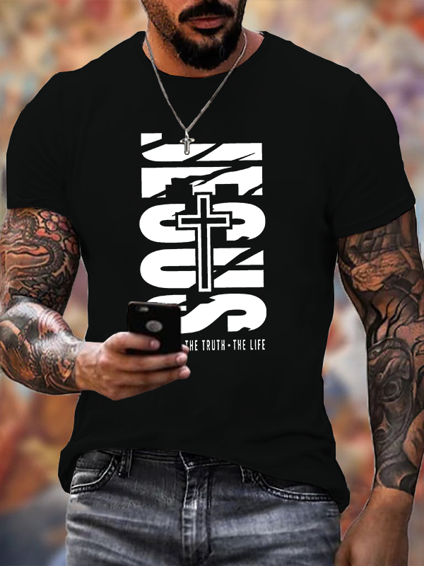 Jesus The Way The Truth The Life Jesus God Christian Cotton T-Shirt