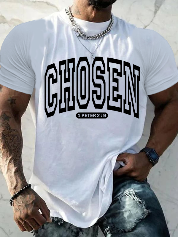 Chosen Jesus God Christian Cotton T-Shirt