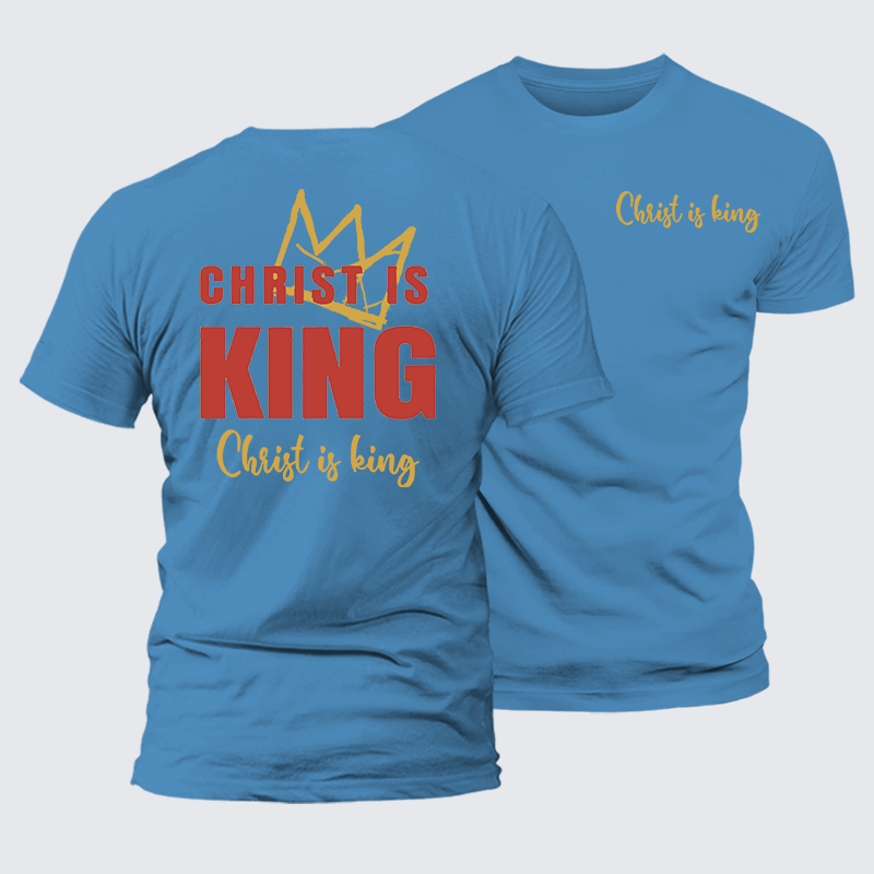 Christ Is King Jesus God Christian Premium Mercerized Cotton Tee