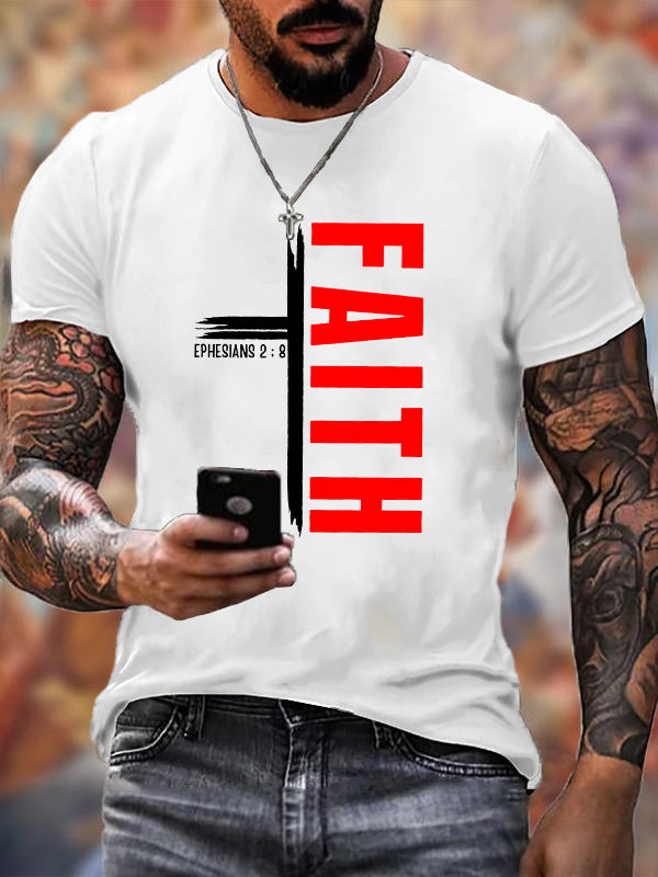 Faith Jesus God Christian Cotton T-Shirt