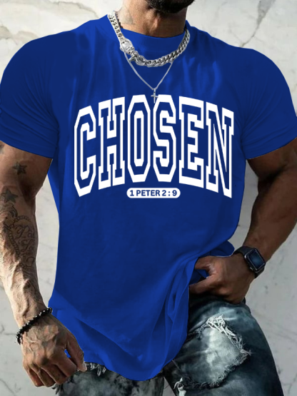 Chosen Jesus God Christian Cotton T-Shirt