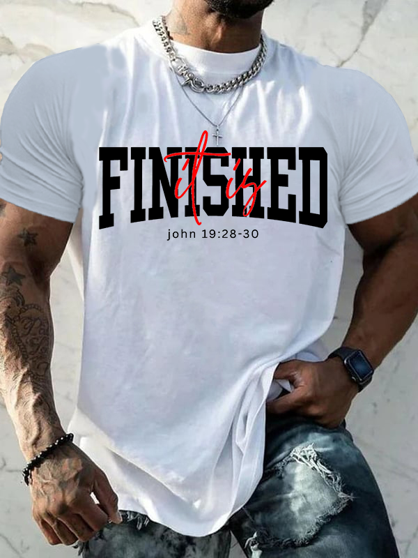 It Is Finished Jesus God Christian Cotton T-Shirt