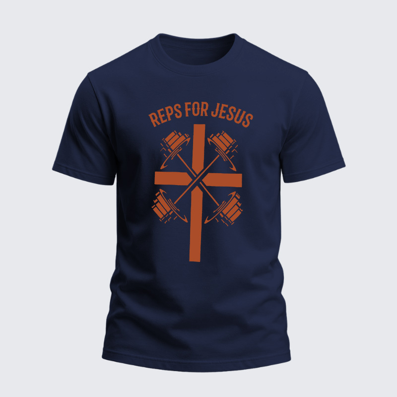 Man Of God Husband Dad Jesus God Christian Cotton T-Shirt