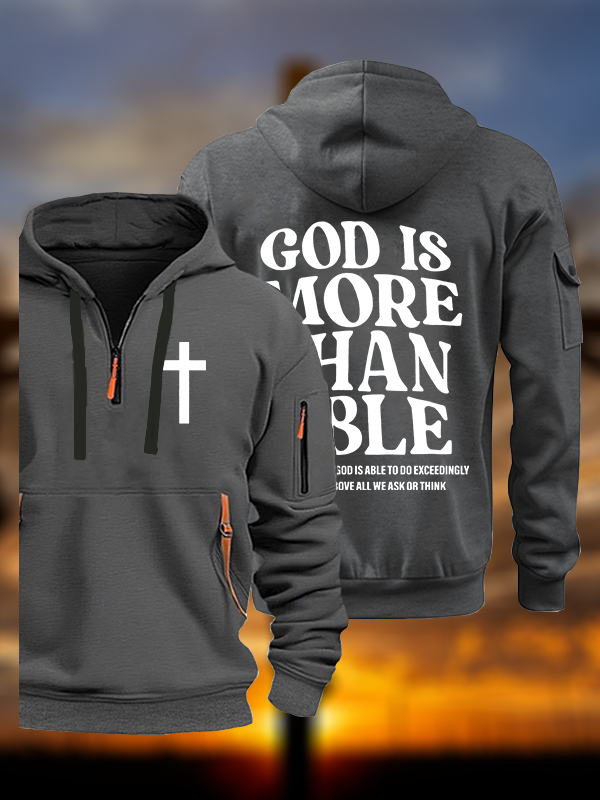 God Is More Than Able Jesus God Christian Zipper Hoodies