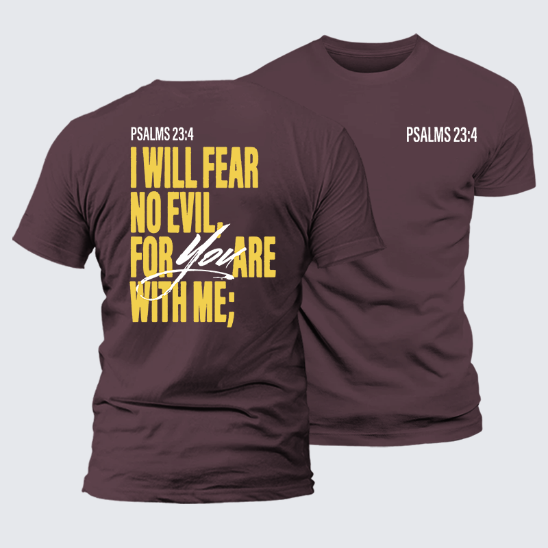 Fear No Evil Jesus God Christian Premium Mercerized Cotton Tee