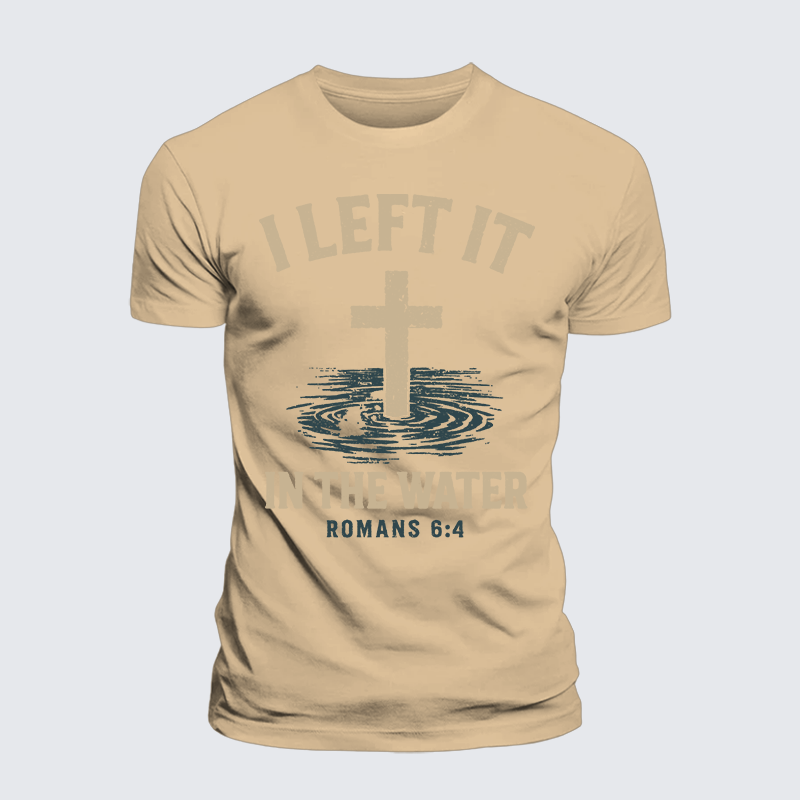 I Left It In The Water Jesus God Christian Premium Mercerized Cotton Tee