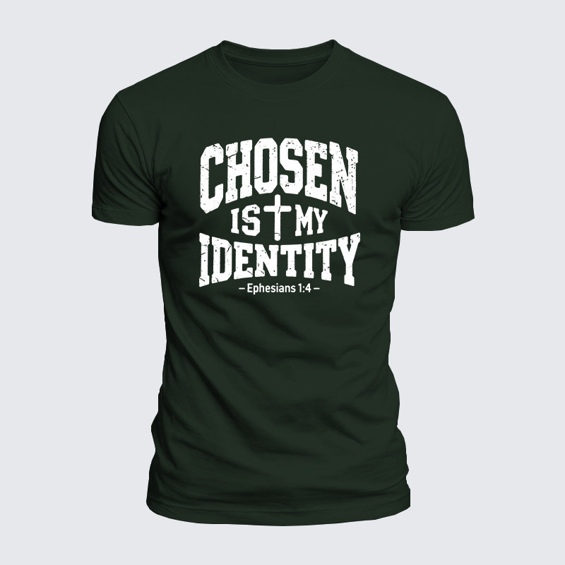 Chosen Is My Identity Jesus God Christian  – Luxe Mercerized Interlock Cotton Tee