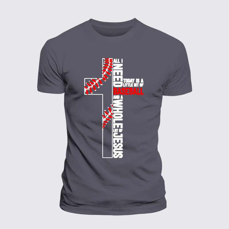 I Need Baseball And Jesus Jesus God Christian Premium Mercerized Cotton Tee