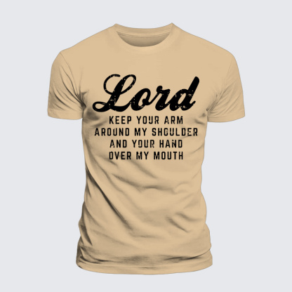 Lord Arm Shoulder Hand Mouth Jesus God Christian Premium Mercerized Cotton Tee